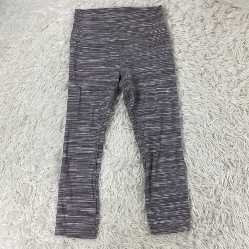 Lululemon Align Crop *21" Mini Space Dye Herringbone Jacquard Heathered Black